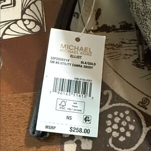 Michael Kors Black and Gold Utility Crossbody